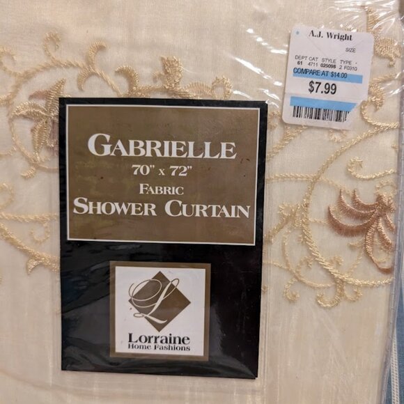 NIP! Lorraine Home Fashions "Gabrielle" Embroidered Shower Curtain - Picture 2 of 6